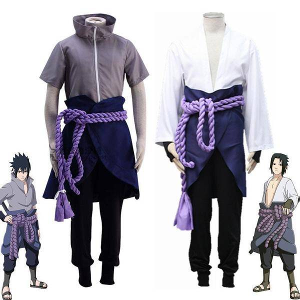 Anime Uchiha Sasuke Cosplay Kostym Uniform Halloween Carnival Party Kostymer cm gray