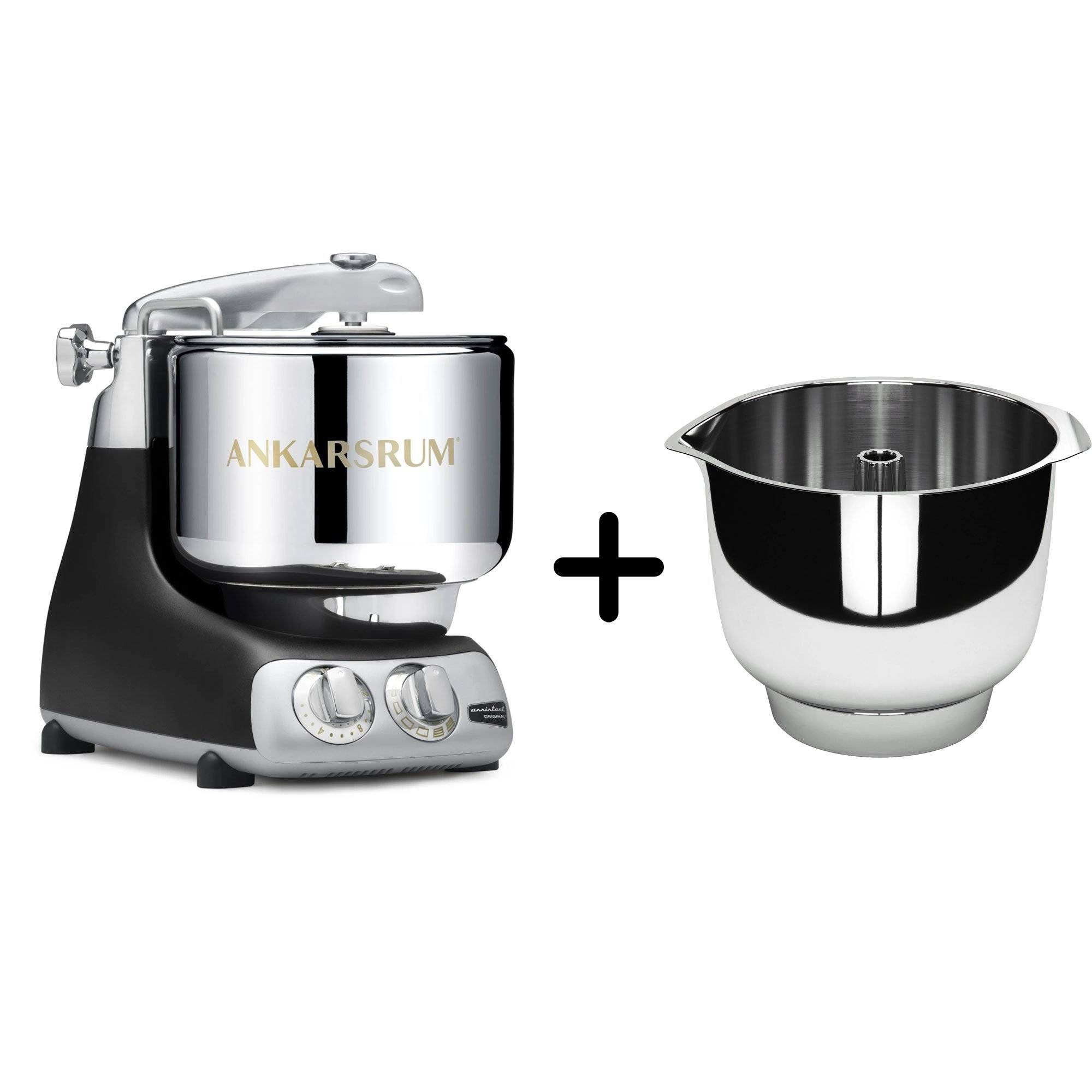 Ankarsrum AKM 6230 köksmaskin + Assistent Original vispskål, svart - Black
