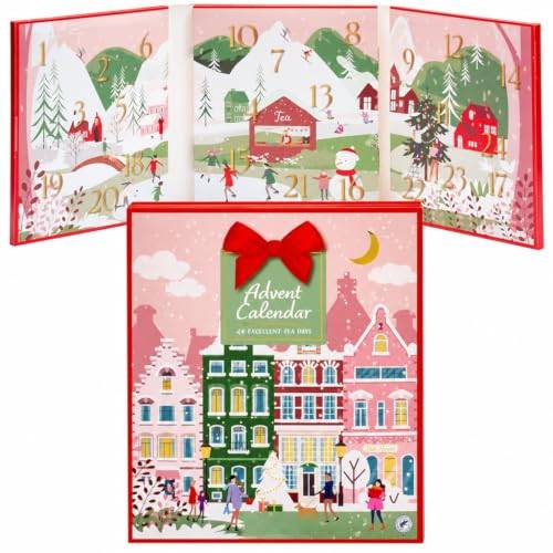 MIJOMA Vinterdröm Tekalender – Adventskalender med 24 exklusiva tesorter – Smaksatt svart te, grönt te och örtte – Presentidé för förjulsperioden