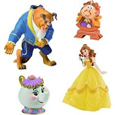 Bullyland Walt Disney Skönheten och odjuret 4 figurset - odjuret Belle Big Ben Pendel Madame Samovar