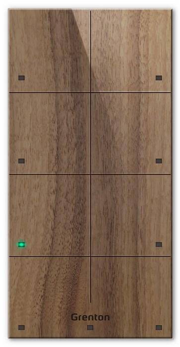 Smart home trykpanel - Grenton touch med 8 zoner, TF-Bus, mørk træfront