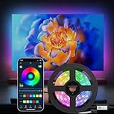 Smart färgväxlings-LED-remsa med appstyrning, Diyife® 3 m ljus RGB-LED-slinga, Bluetooth 90 LED-ljusband, musik och röst synkroniserar till belysningen, TV, fest, kök, lekrum (energiklass A+++)