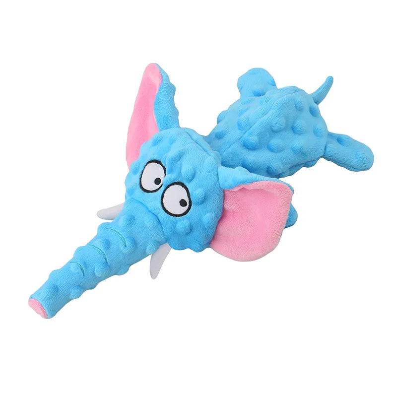 Elephant Plush Squeaky Dog Toy with Crinkle Paper - Sky Blue