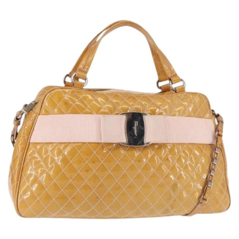 Salvatore Ferragamo Pre-owned Pre-owned Coated Canvas Håndtaske - Vintage - Dame - Orange - ONE SIZE -
