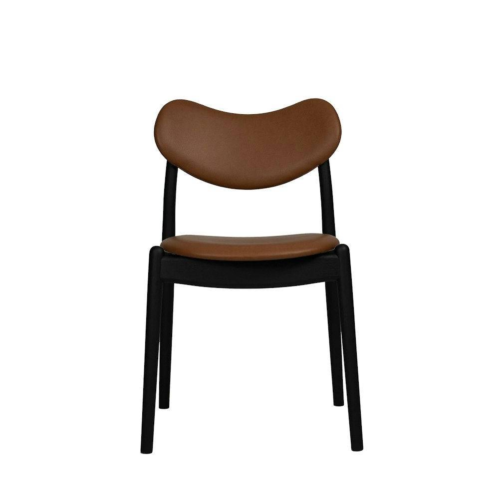 Ro Collection Hybrid Chair Upholstered Seat and Back Standard Leather Calvados Sort Lak