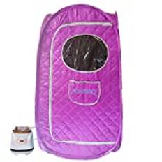 KOVFBRO Portable Sauna Indoor Relax Steam Sauna Room One Person Sauna Home Household 220V 2.8L 1500W Purple