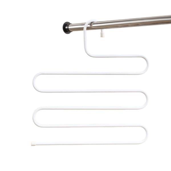 S-formad byxhängare flerskikts 5-pack – platsbesparande byx- och accessoarorganisatör med krok, halkfri och rostbeständig design för garderob, lägenhe