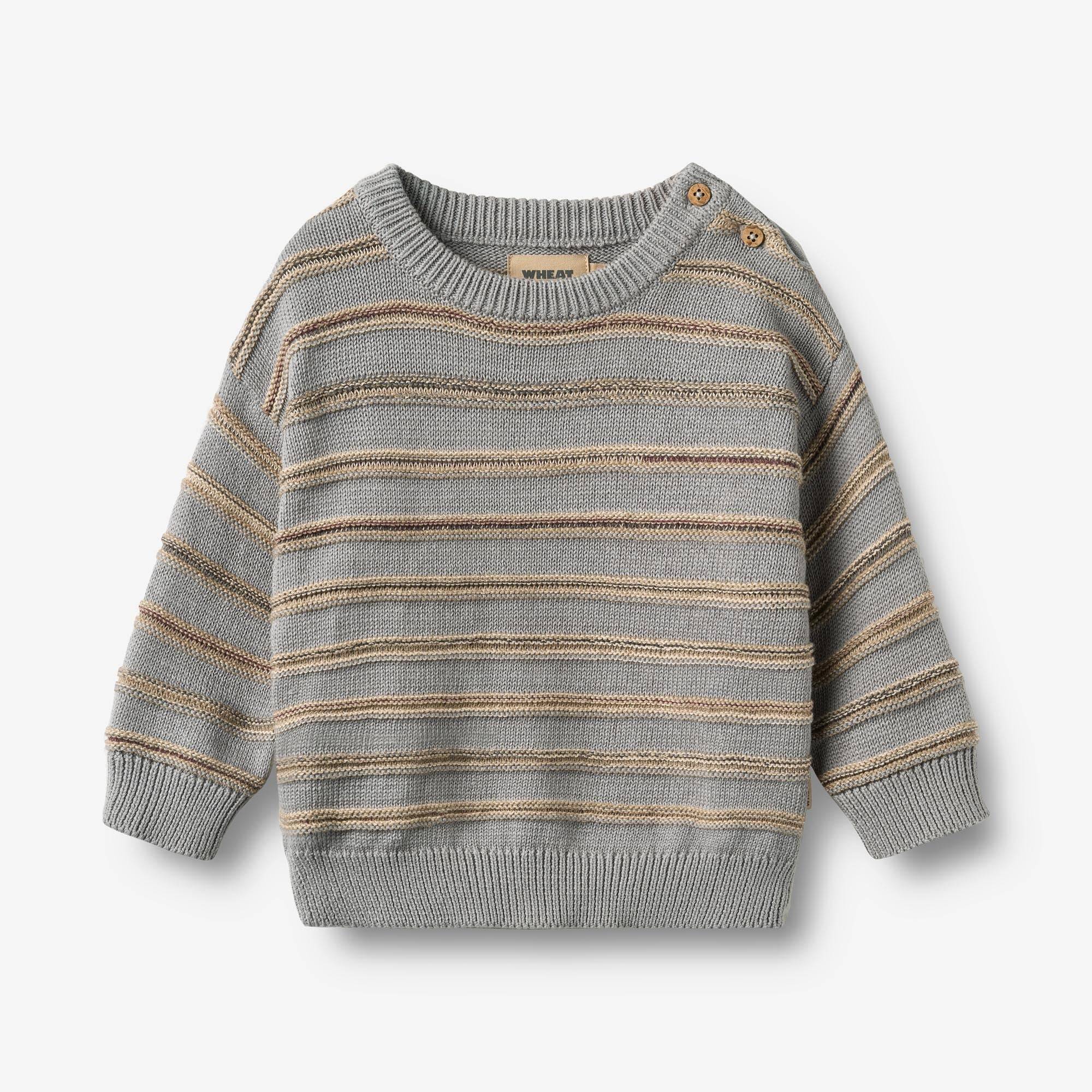 WHEAT® - Jacquard Pullover Harlow - slightly blue stripe - Str 92.
