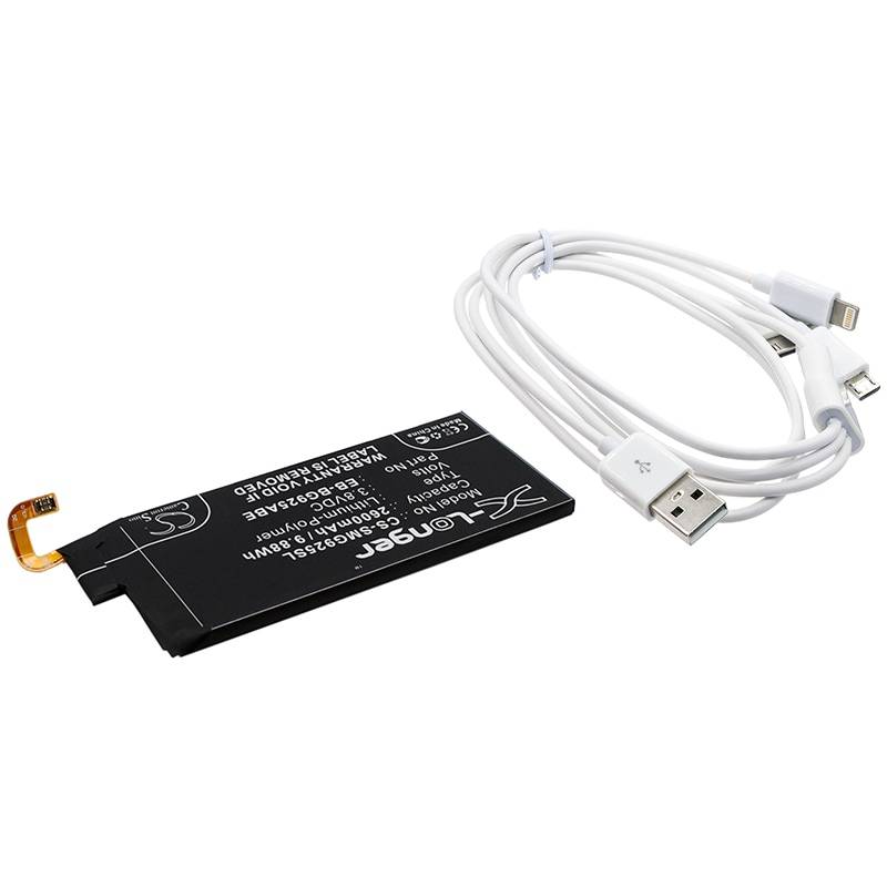 Batteri til kosmetikspejl til Samsung Galaxy S6 Edge, SM-G925, SM-G9250 m.fl..