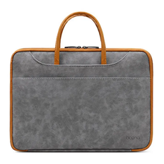 Baona Datorfodral 13.3" Läder - Grå/Brun