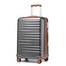 Resväska för resor， Cabin Suitcase Lightweight PC Carry On Luggage Suitcase Hard Shell Hand Luggage with 4 Spinner Wheels, 3 Digit Combination Lock(Grey Brown,Large 28")