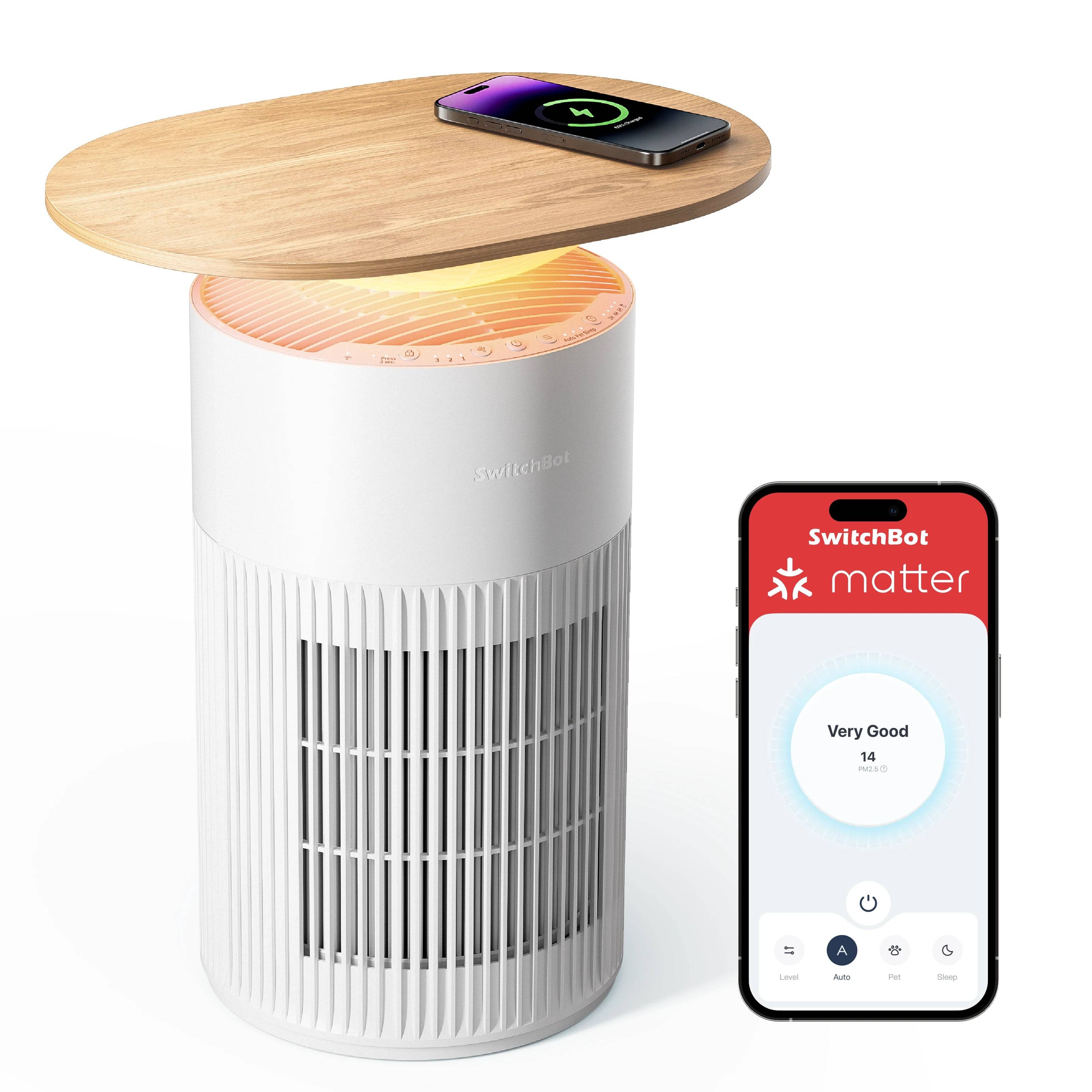 SwitchBot Air Purifier Table - Natural Wood
