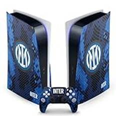 Head Case Designs Officiellt Licensierade Inter Milan Hem 2021/22 Crest Kit Matt Vinyl Klistermärke Hud Dekal Täcka Kompatibel Med Sony PlayStation 5 PS5 Disc Edition Console & DualSense Controller