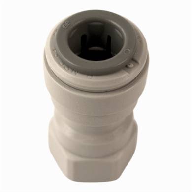 Nippel forskruning indvendig 1/4" gevind til 3/8" Pex - til køleskab, kaffemaskine.