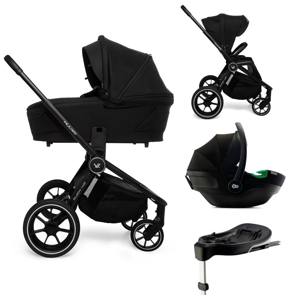 Stor barnvagnspaket 4i1 Muuvo Quick 4.0 inkl. I-CARE bilstol + ISOFIX bas