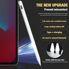 Stylus Pen kompatibel med Apple IPad Pencil - Penna kompatibel med Ipad 10:e 9:e 8:e 7:e 6:e Gen Palm Rejection kompatibel med Apple Pencil 2:a genera - Stylus Penna + 2 spetsar (svart,blå,Vit,grön,rosa,röd)