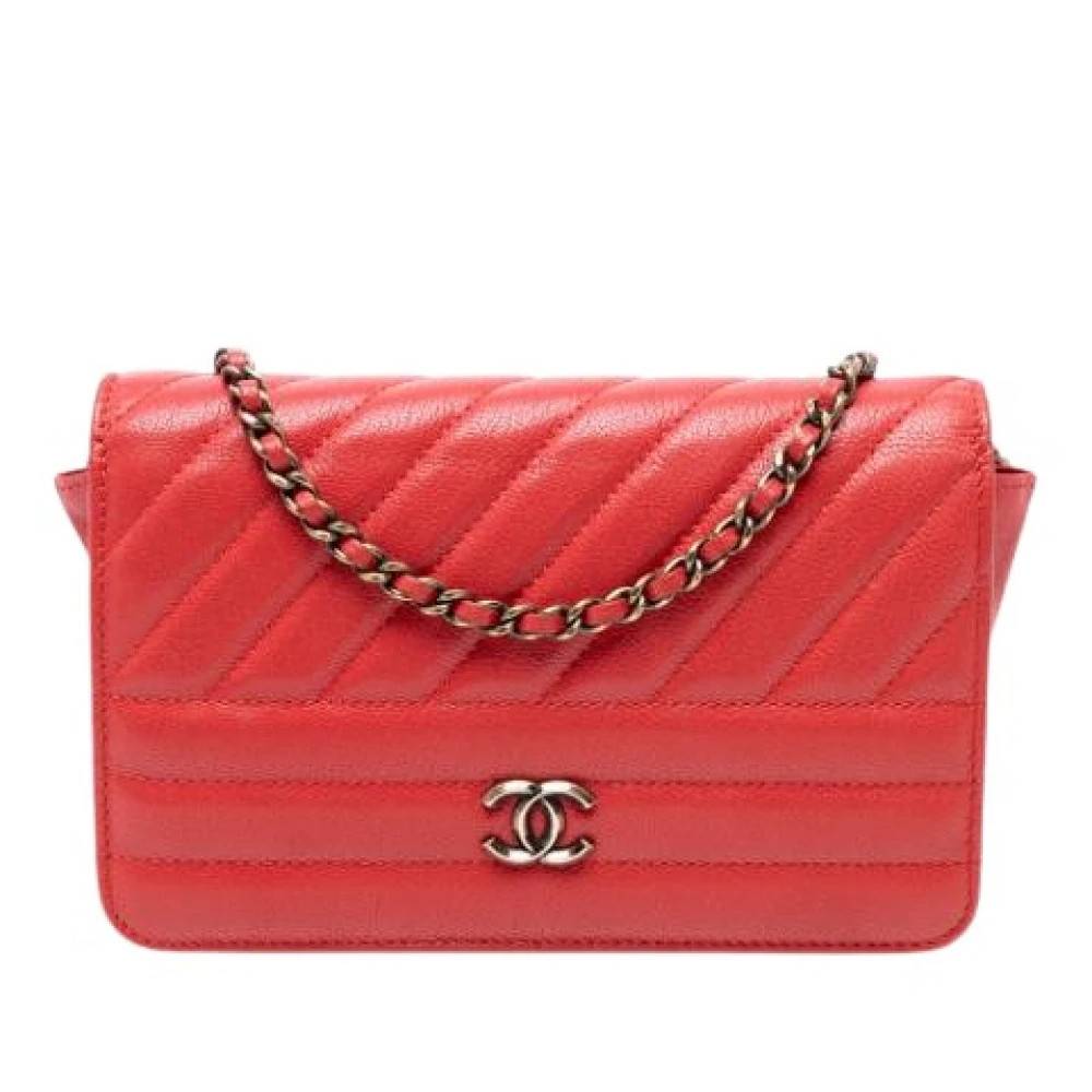 Chanel Vintage Pre-owned Vintage Cross Body Taske - Vintage - Dame - Rød - ONE SIZE - Læder