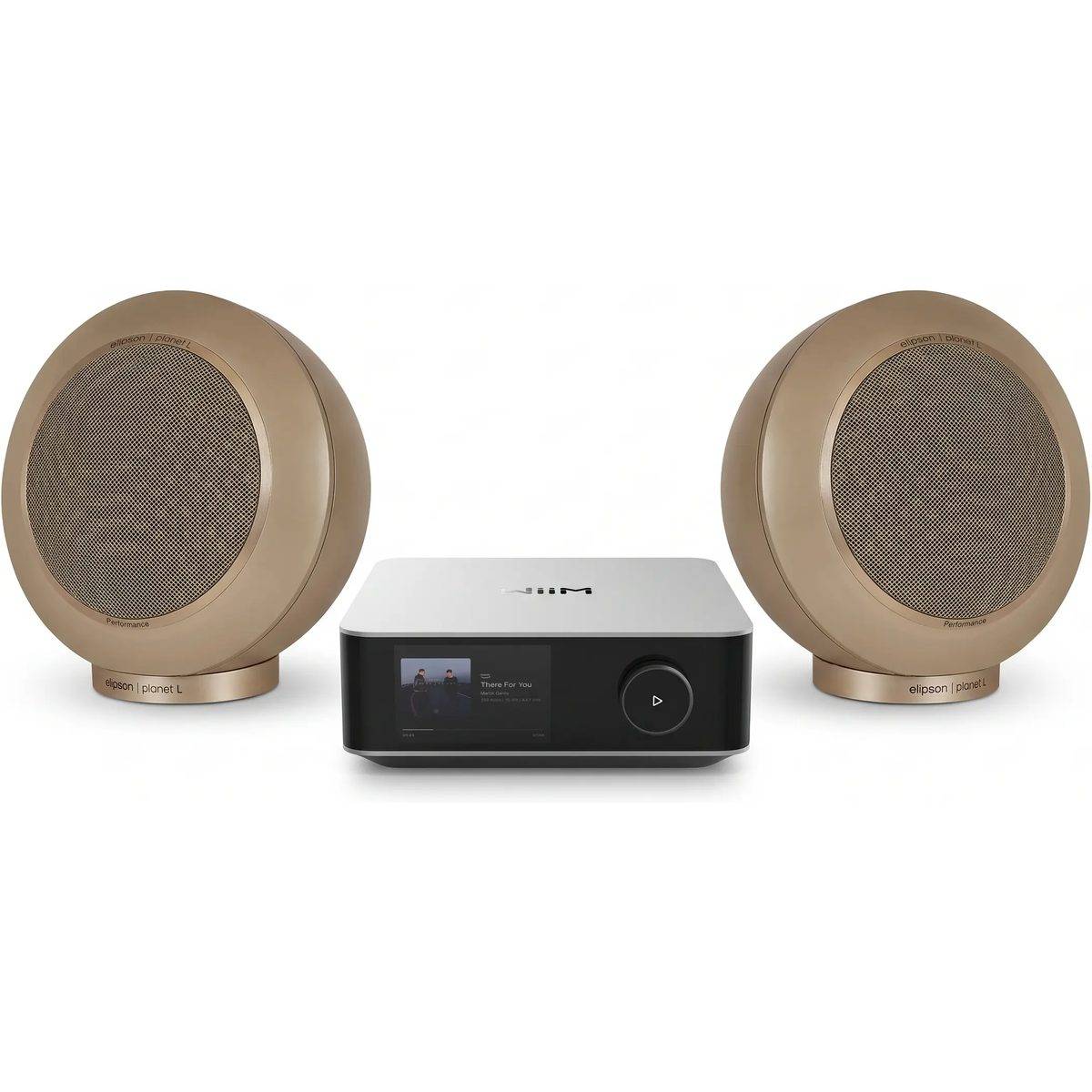 Elipson + WiiM Planet L Performance 2.0 beige matt (lot de 2) + Amp Ultra silver