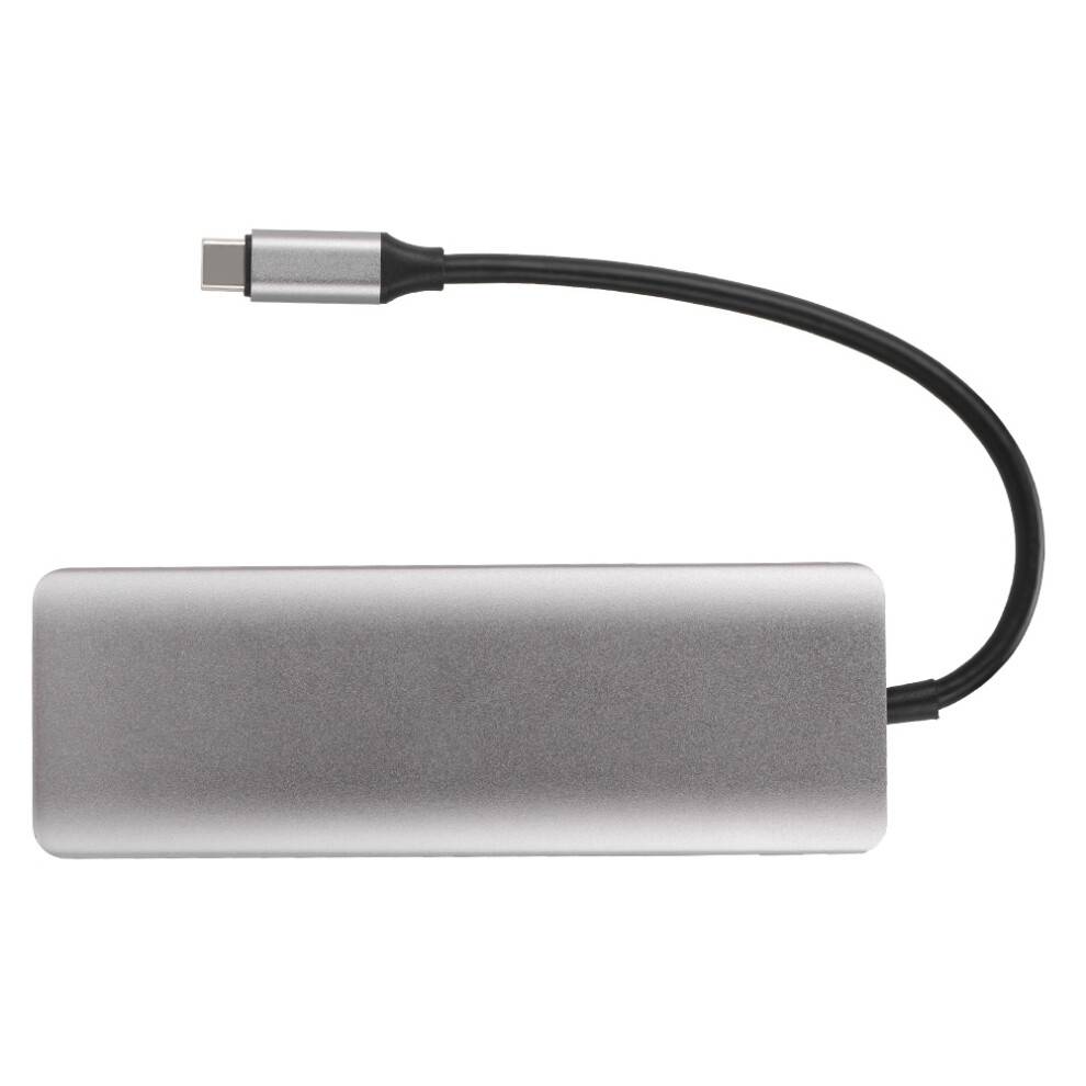 Bærbar USB-C hub med stabil strømforsyning, understøttelse af to skærme og højhastigheds dataoverførsel, komplet med plug and