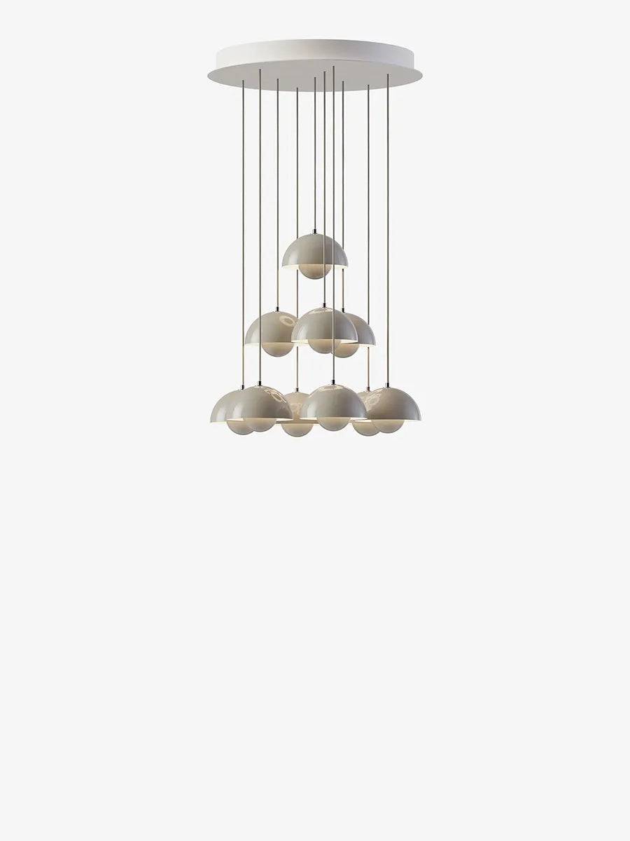 Flowerpot Chandelier VP10, 10 pendants reversed fra &Tradition Grey beige - Jacobsen Plus