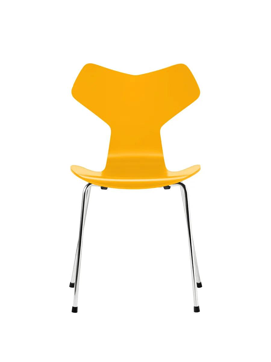 3130 Grand Prix stol lakeret af Arne Jacobsen True Yellow / Krom - Jacobsen Plus