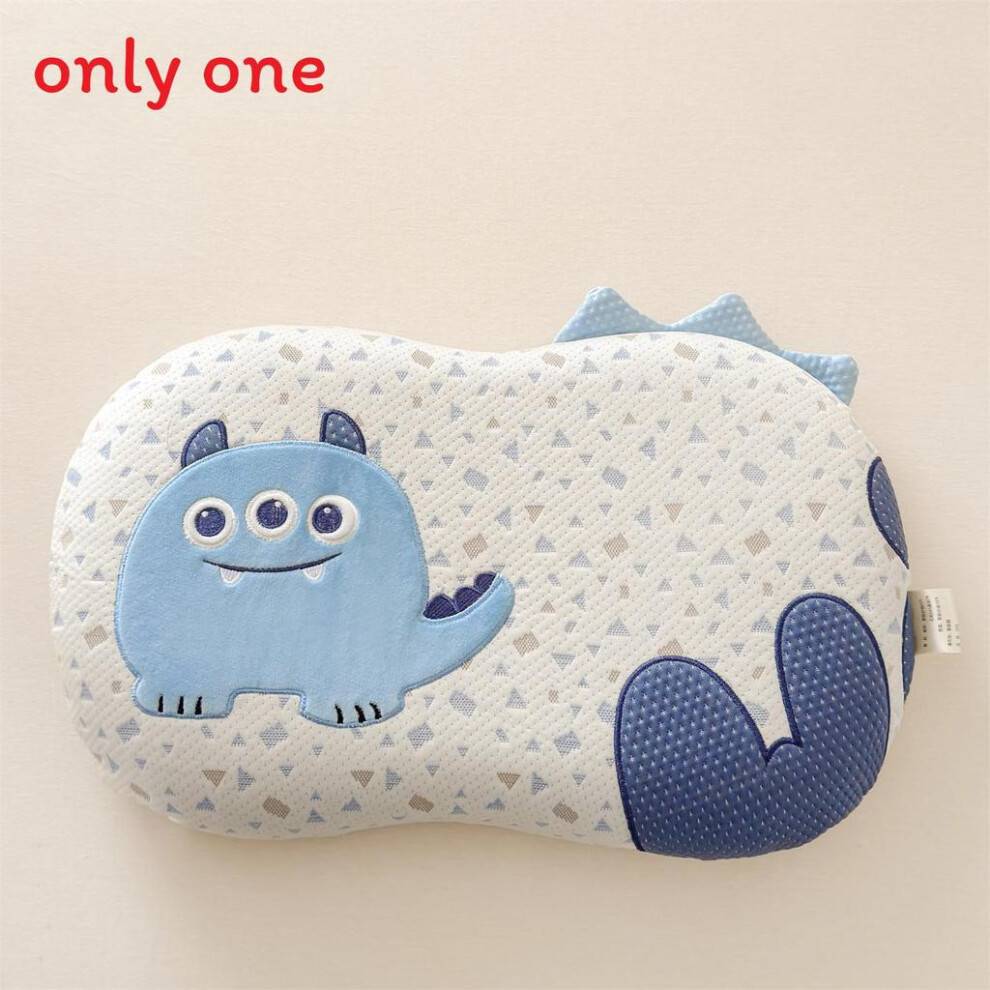 (Blue Monster)Cartoon Memory Foam Pillow With Sheep Penguin Bear Print For Kids Sleep Comfort