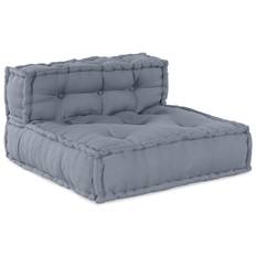 3-personers modulær pouf sofa konvertibel grå stof