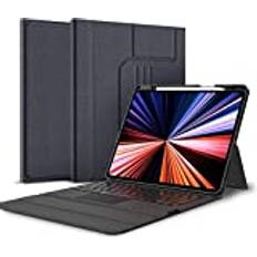 HAODEE TouchPad -tangentbordfodral för iPad Pro 12.9 Fallstangentbord för iPad Pro 2021 12.9 2020 2018 med Bluetooth Magic Keyboard (Color : Black, Size : Pro 12.9 2020)