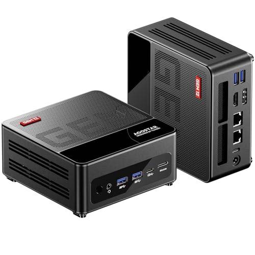 AOOSTAR GEM12 MAX 8745HS Mini PC, Ryzen 7 8745HS Mini Gaming PC, 24GB DDR5 RAM 1TB PCIe 4.0 SSD, Minidator med USB4, 4K HDMI2.1, DP1.4, WiFi6, BT5.2, Dubbel 2,5G LAN för skola/hem/kontor