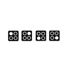 Generisch 1 Set of 4 Stove Symbol Stickers (R93) (Clear Background with Black Symbols, 1.5 x 1.5 cm)