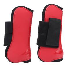 Horse Tendon Boots Horse Riding Fetlock Protectors PU Shell Horse Tendon Protection BootRed Front L röd