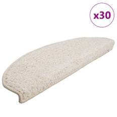 vidaXL trappemåtter 30 stk. 65x21x4 cm hvide halvrunde store