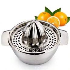 Rostfritt stål Manuell Juicer, Frukt Citron Apelsin Press Handpress Liten Portabel Juice Extractor - Silver (En-Storlek)