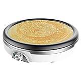 Cecotec 8019 Crêpes-Maker Fun Crepestone XL INOX. 1350 W, rostfritt stål, avtagbar platta med non-stick-beläggning, justerbar termostat, rulle och spatel ingår, 38 cm
