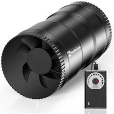 Hon&Guan 100 mm rörfläkt, 221 m³/h justerbar rörfläkt, frånluftsfläkt med EU-kontakt, fläkt för vinterträdgård, växthus, odlingstält, garage, kök, svart