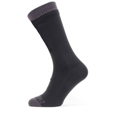 Sealskinz Warm Weather Mid Length Sock: Black/Grey / Medium