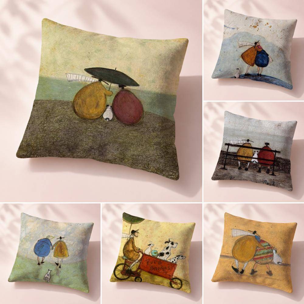 Artist Sam Toft Kuddfodral Premium Vändbart Kuddfodral med Dubbel Komfort Dekor för Hemmet Bilen