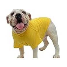 Lovelonglong Bulldog kläder hundkläder tom t-shirt t-shirts för fransk bulldog engelsk bulldog amerikansk pittbulldog 100 % bomull hudvård gul B-XL
