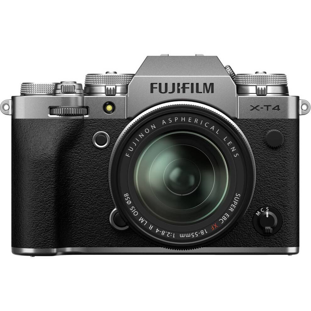 Fujifilm X-T4 spejlløst kamera med 18-55 mm objektiv - sølv