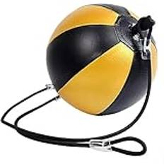 XANAYXWJ Double End Speed Ball, Boxing Speed Ball, Dörröppningsbokssäck för vuxna barn, Hall Entrédörr Ram Speed Boxing Reflex Ball Höjdjusterbar, gul & svart uppblåsbar boll