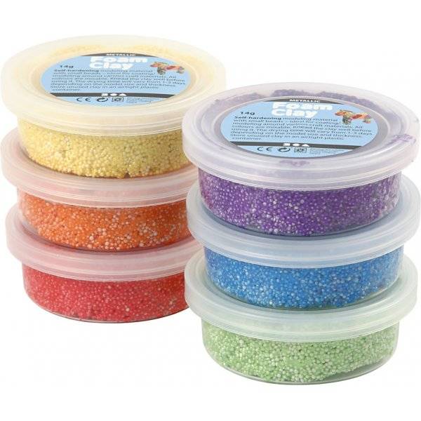 Foam Clay® - starka färger - metallic 6 x 14 g