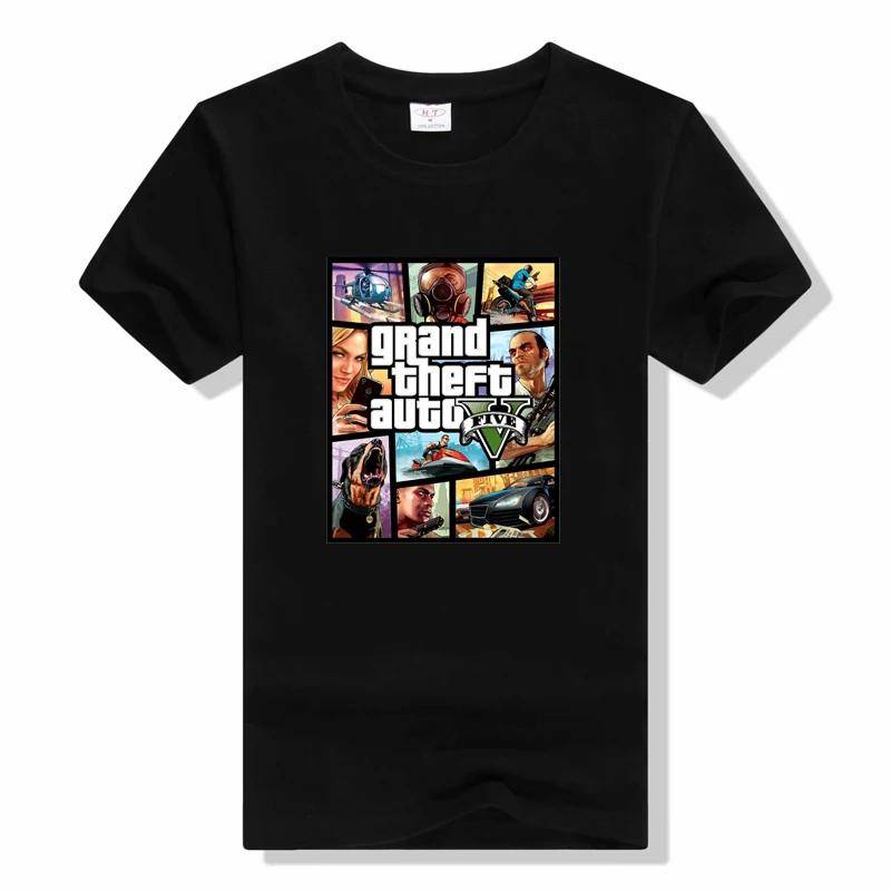 Grand Theft Auto Gta T-shirt Herr Spel Grafiska T-shirts Populär Gta 5 T-shirt Manlig Mode Sommar Streetwear T-shirt Hombre cm flerfärgad