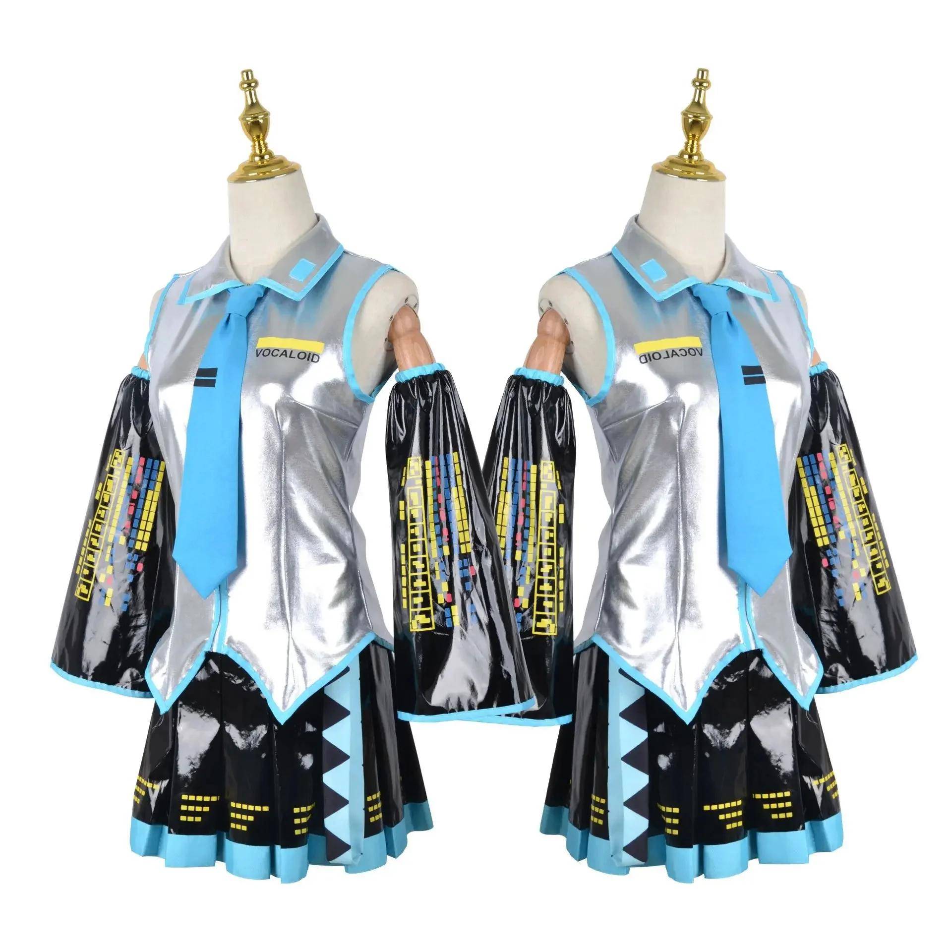 Cosplay Kompletter Set i Silverfärgat Läder Tyg Kostym Cosplay Hattar Kostym Outfit JK Uniform Sjömansklänning High School Uniform cm