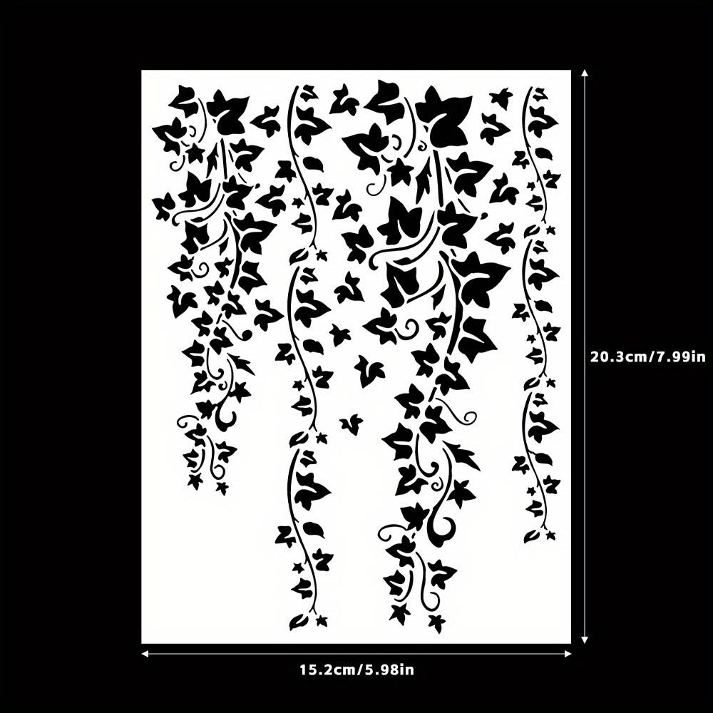Elegant Ivory Plastic Diy Layering Stencil With Drooping Grapevine Design For Scrapbooking, Painting & Embossing - Ideal For Album Crafts