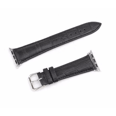 Apple Watch 45mm Læderrem Sort - Kompatibel med Serie 8 / 9