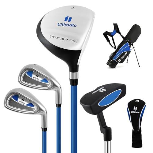 COSTWAY 5-delat golfklubbor för barn med fairway-trä | Järn 7, 9 & putter, golfset för barn 8–10 och 11–13 år