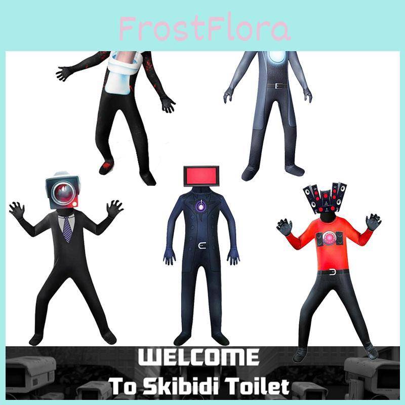 Skibidi TV Toalettman Cosplay Kostym Halloween Rollspels Event Party Spel cm black