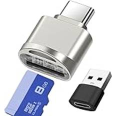 USB C Micro SD-kortläsare, Typ C kortläsare med USB A C till Micro SD SDXC SDHC-adapter, lämplig för bärbar dator, Samsung, MacBook, Typ C Smartphone, Surfplatta