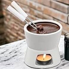 MIJOMA Mini choklad-fondue-set choklad inkl. 2 fonduegafflar vit ca 10 x 9 x 6 cm