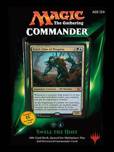 Magic Commander 2015 [EDH] Multiplayer Deck - GrÃ¸n-BlÃ¥: Swell the Host - 100 kort - 15 Nye Kort!
